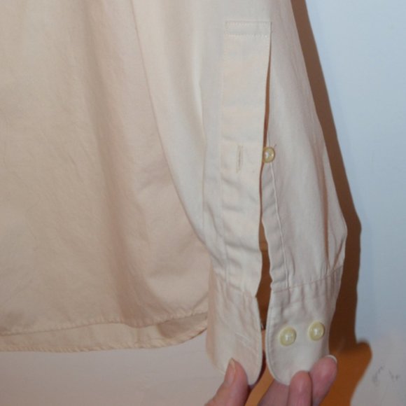 Perry Ellis Portfolio Long Sleeves Dress Shirt Men Cream 16 / 32-33 - Picture 9 of 11